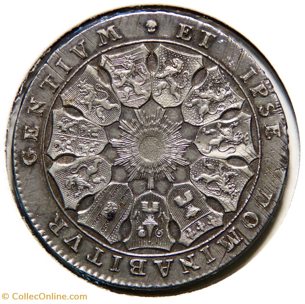 Lion d'argent, 1790 Bruxelles - Période insurrectionnelle. monnaies europe medievale pays bas autrichiens lion argent 1790 bruxelles periode insurrectionnelle