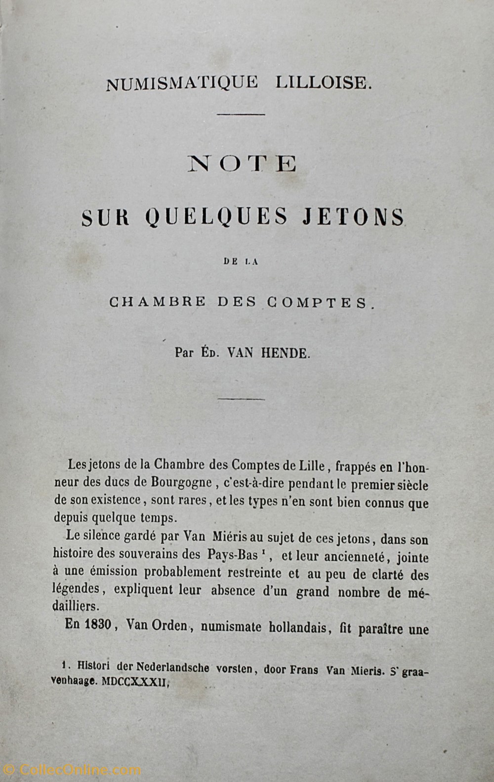 monnaies livres ouvrages numismatique lilloise van hende