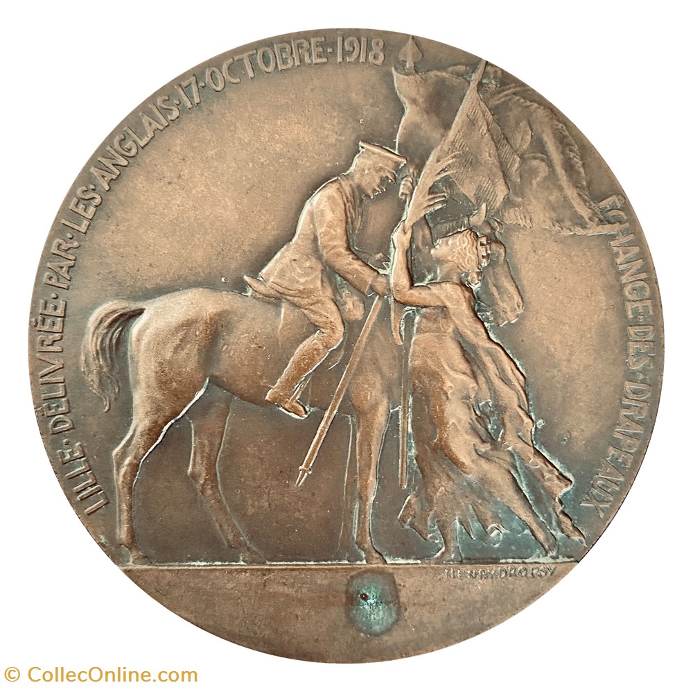 medailles france iiieme republique liberation de la ville de lille par les anglais octobre 1918