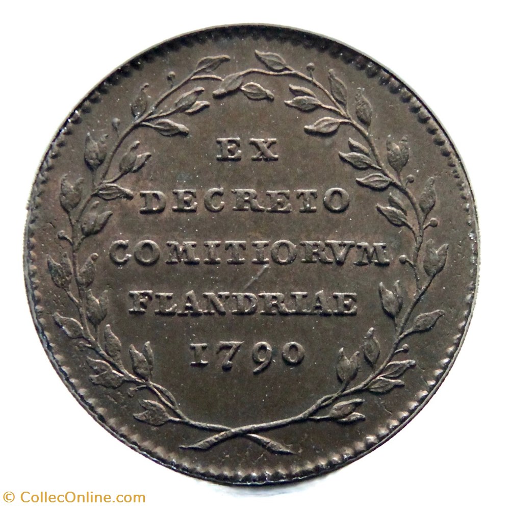Joseph II - Jeton Comté de Flandre, 1790 monnaies europe medievale pays bas autrichiens joseph ii jeton comte de flandre 1790