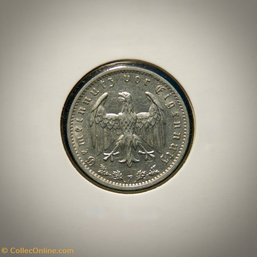 1 Reichsmark 1934 F monnaies monde allemagne 1 reichsmark 1934 f