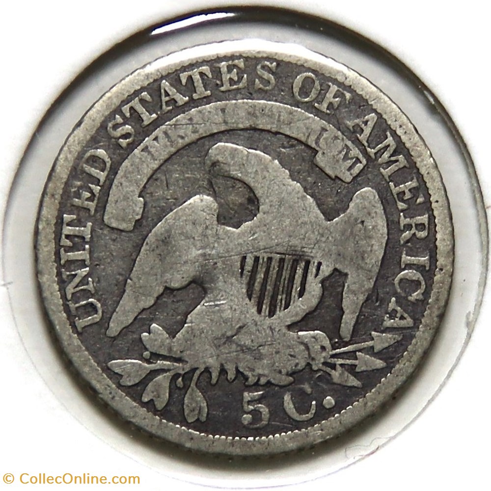 Half Dime - Capped Bust, 1837 monnaies monde etats unis half dime capped bust 1837