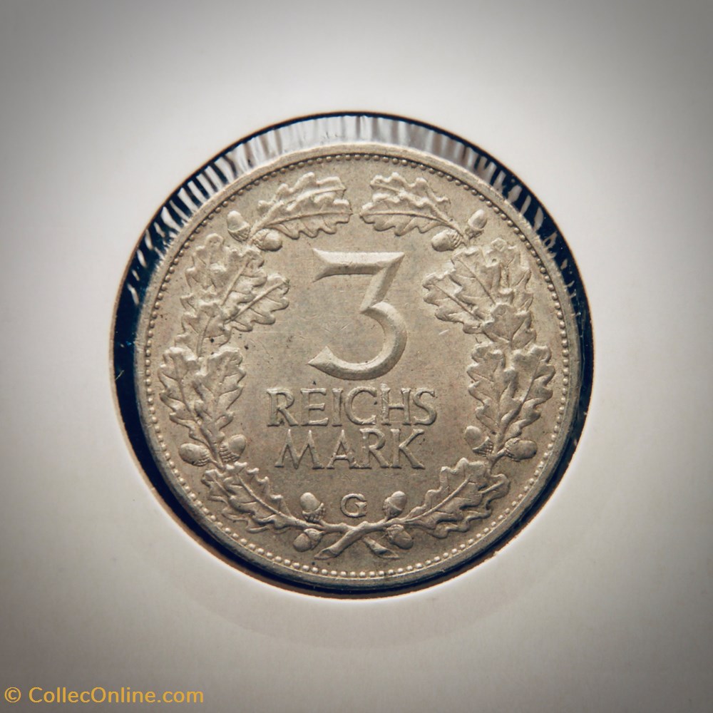 3 Reichsmark 1925 G monnaies monde allemagne 3 reichsmark 1925 g