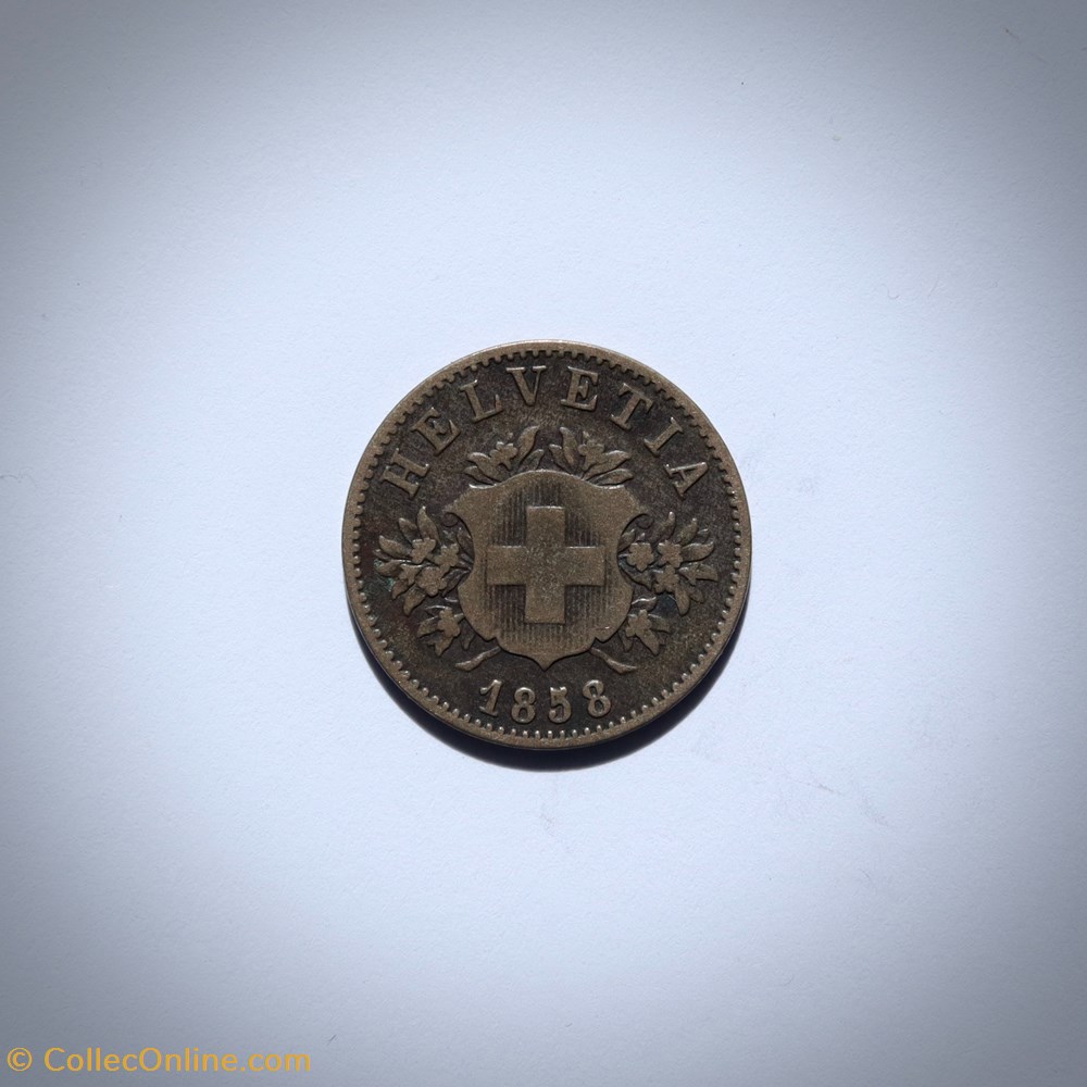 20 Centimes Écusson 1858 B monnaies monde suisse 20 centimes ecusson 1858 b