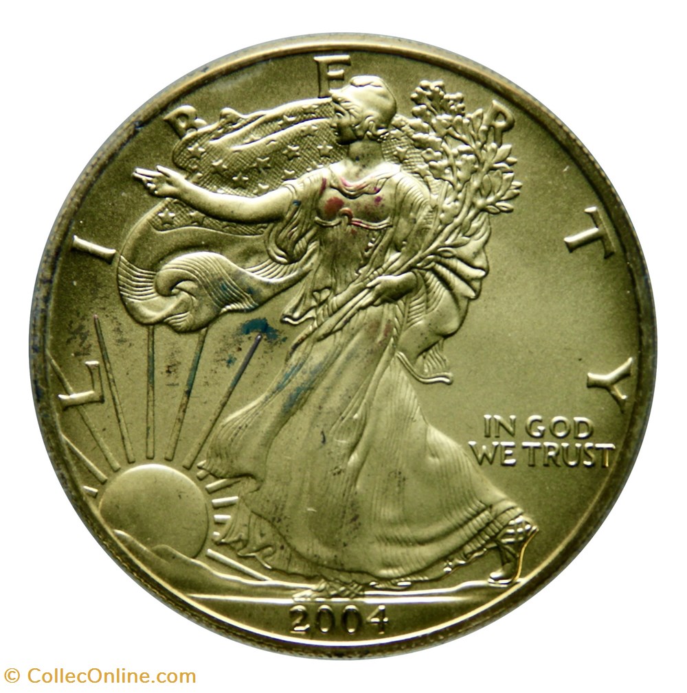 1 Dollar - Silver Eagle, 2004 (colorisé) monnaies monde etats unis 1 dollar silver eagle 2004 colorise