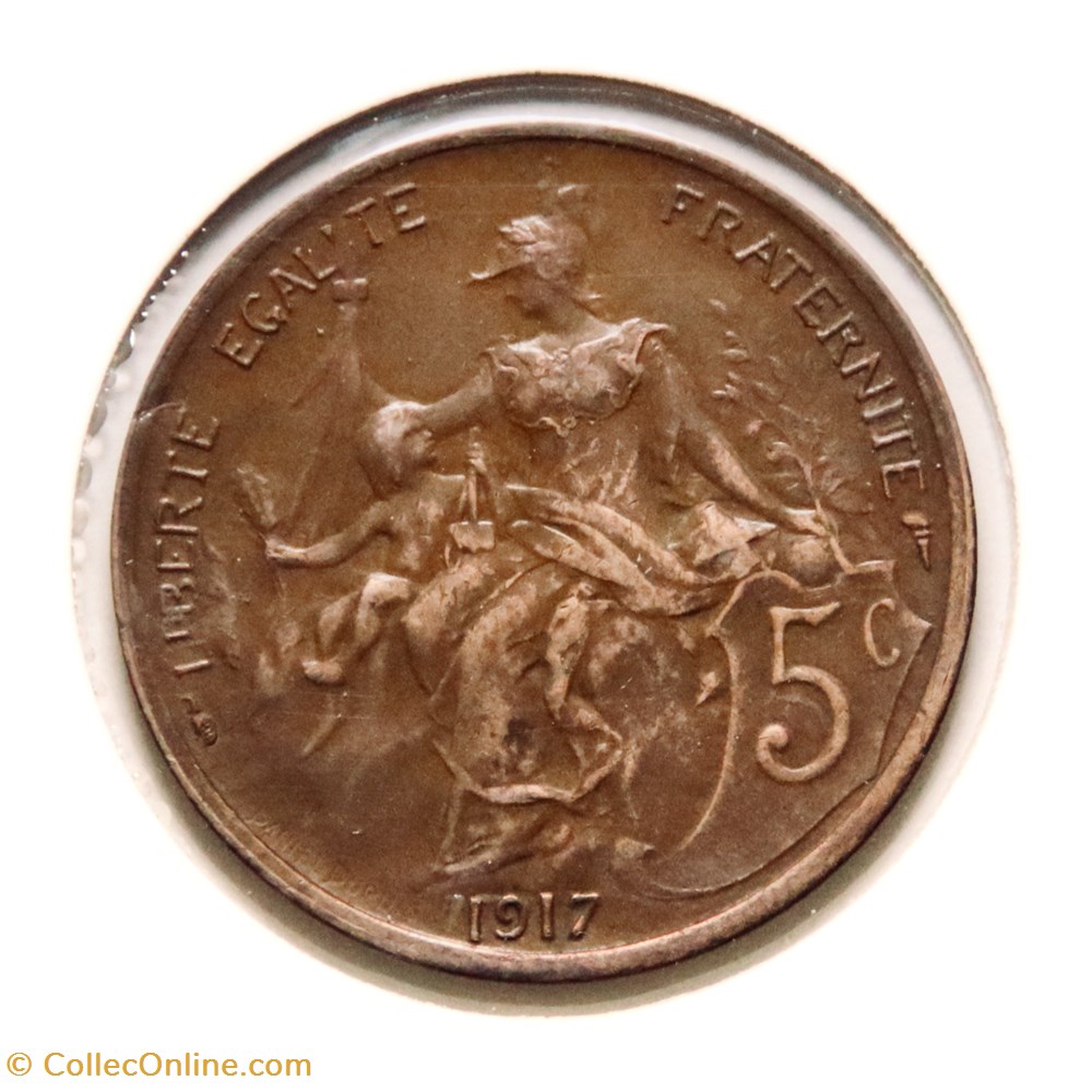 5 Centimes Daniel-Dupuis - 1917 monnaies monde france 5 centimes daniel dupuis 1917