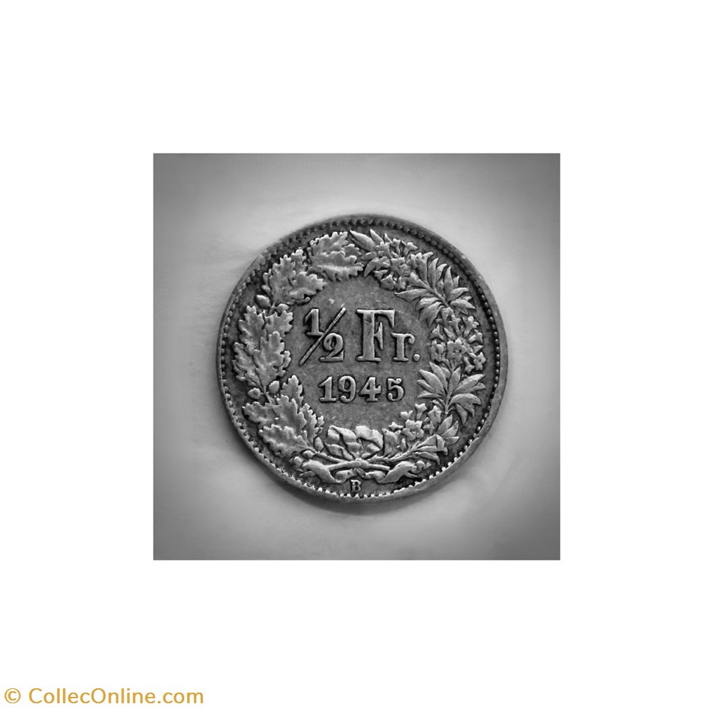 1/2 Franc 1945 B monnaies monde suisse 1 2 franc 1945 b