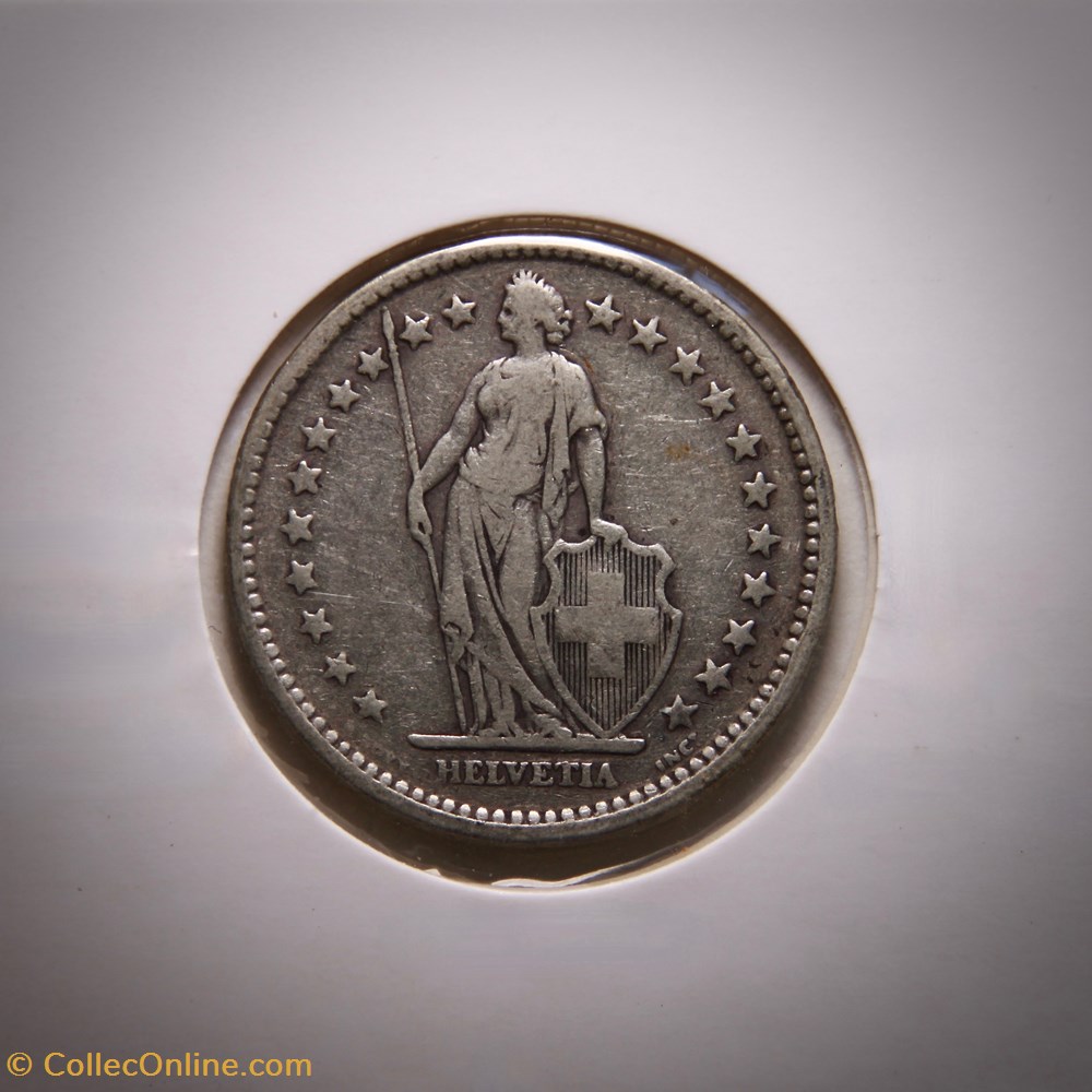 2 Francs 1908 B Helvetia debout monnaies monde suisse 2 francs 1908 b helvetia debout