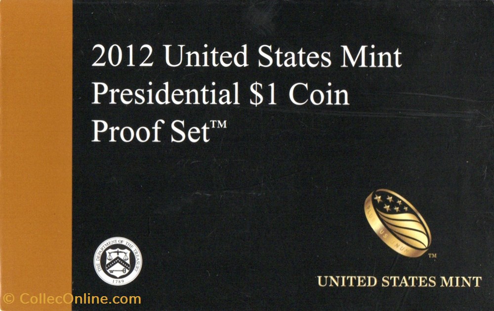 Série 2012 S - US Mint Presidential $1 Coin Proof Set 3 monnaies monde etats unis serie 2012 s us mint presidential 1 coin proof set