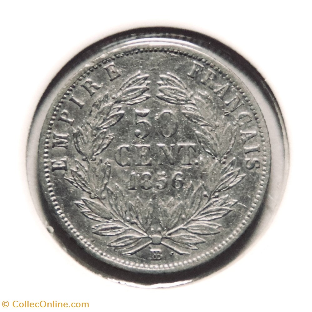 50 Centimes - 1856 𝐁𝐁 Napoléon III tête nue monnaies monde france 50 centimes 1856 napoleon iii tete nue