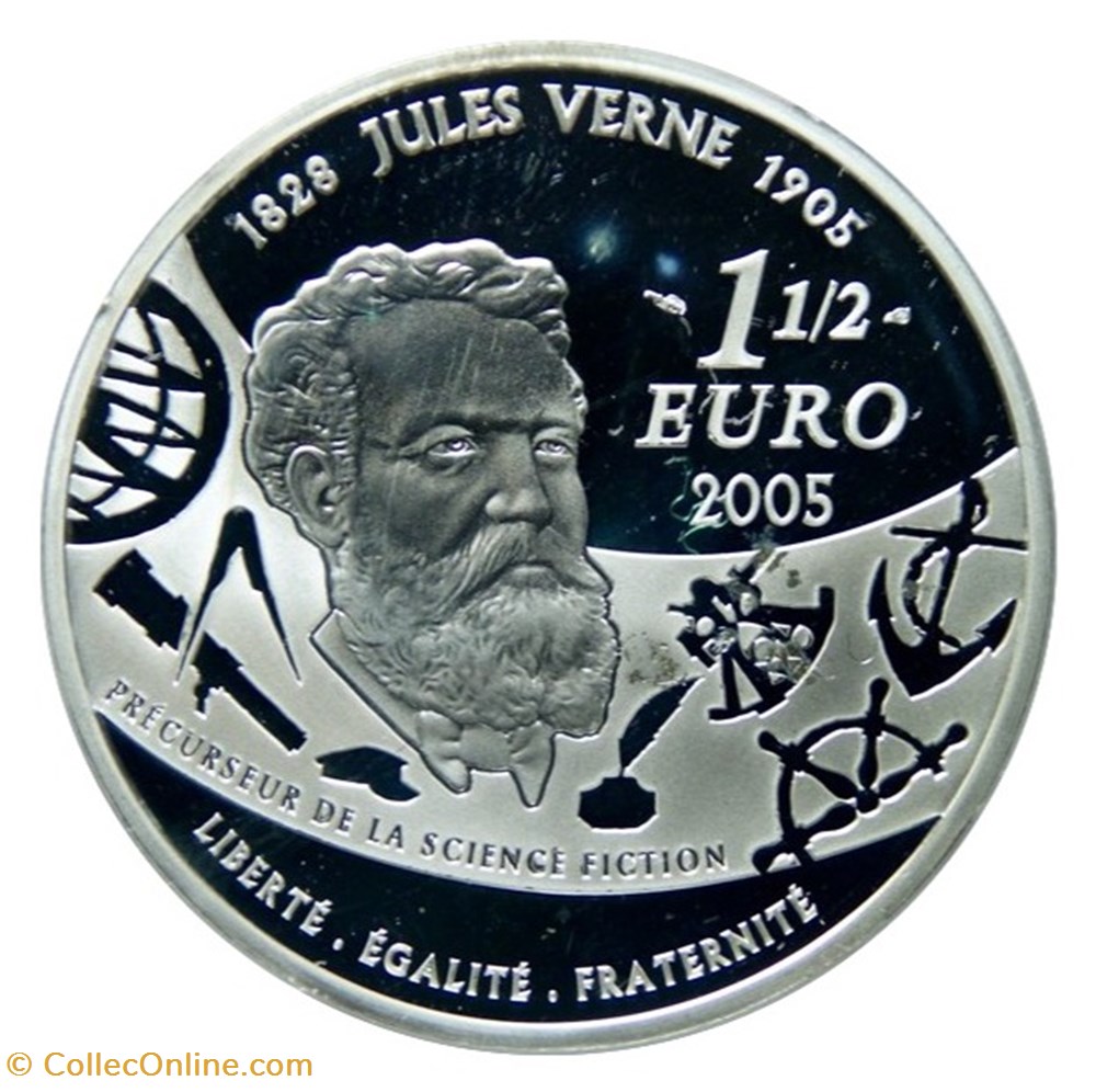 1 € 1/2 Argent 2005 Le tour du Monde en 80 jours monnaies euros france 1 1 2 argent 2005 le tour du monde en 80 jours