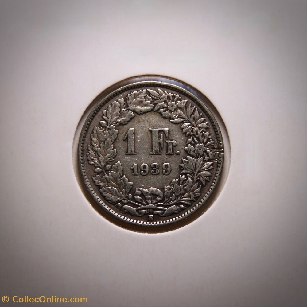 1 Franc 1939 B Helvetia debout monnaies monde suisse 1 franc 1939 b helvetia debout