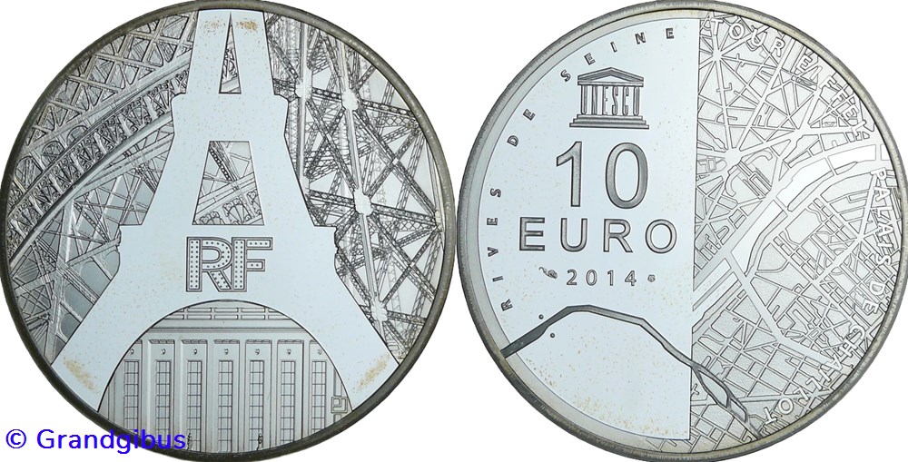 10 € Argent 2014 Tour Eiffel et Palais de Chaillot 3 monnaies euros france 10 argent 2014 tour eiffel et palais de chaillot