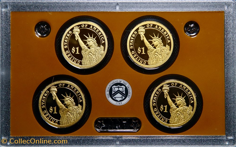 Série 2012 S - US Mint Presidential $1 Coin Proof Set 2 monnaies monde etats unis serie 2012 s us mint presidential 1 coin proof set