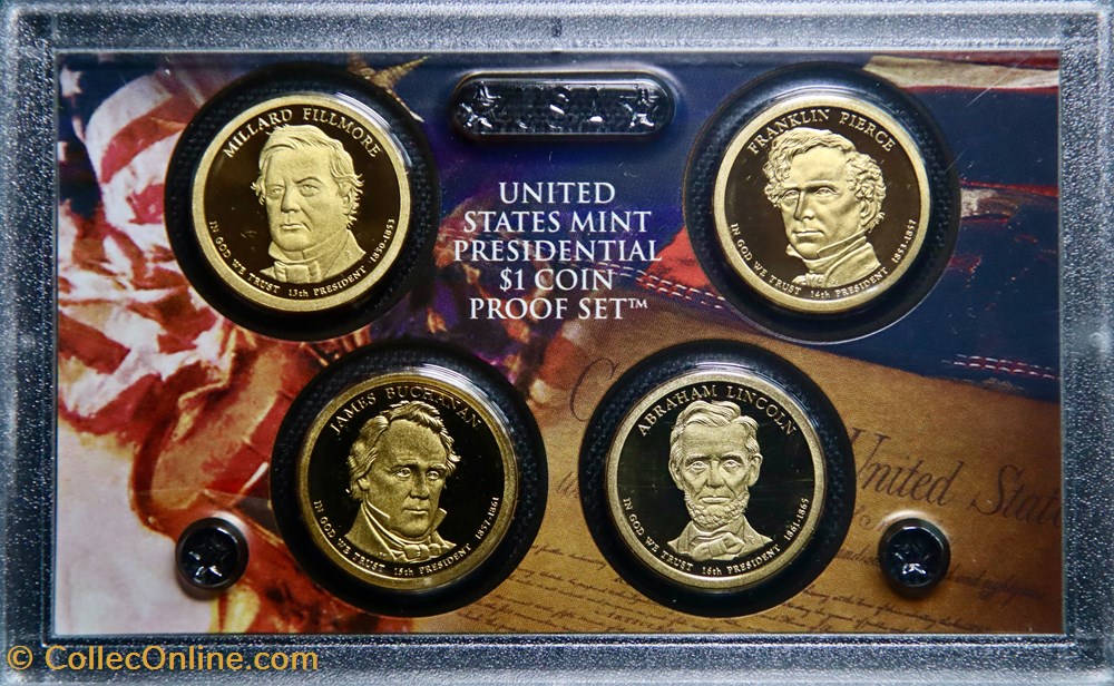 Série 2010 S - US Mint Presidential $1 Coin Proof Set monnaies monde etats unis serie 2010 s us mint presidential 1 coin proof set