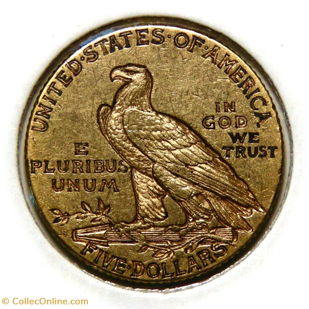 5 Dollars - Indian Head, 1909 S monnaies monde etats unis 5 dollars indian head 1909 s