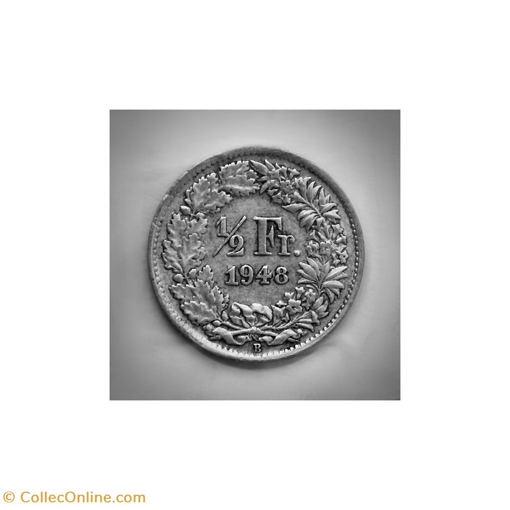 1/2 Franc 1948 B monnaies monde suisse 1 2 franc 1948 b