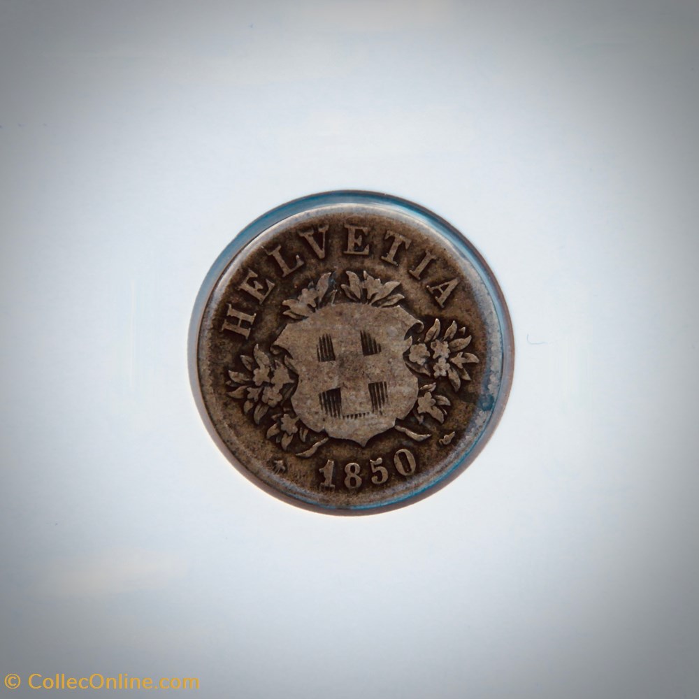 20 Centimes Écusson 1850 BB monnaies monde suisse 20 centimes ecusson 1850 bb