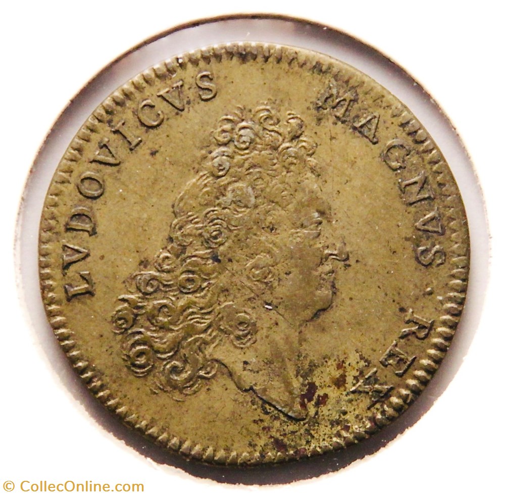 monnaies paranumismatique jetons poids louis xiv guerre de succession espagne n d laiton