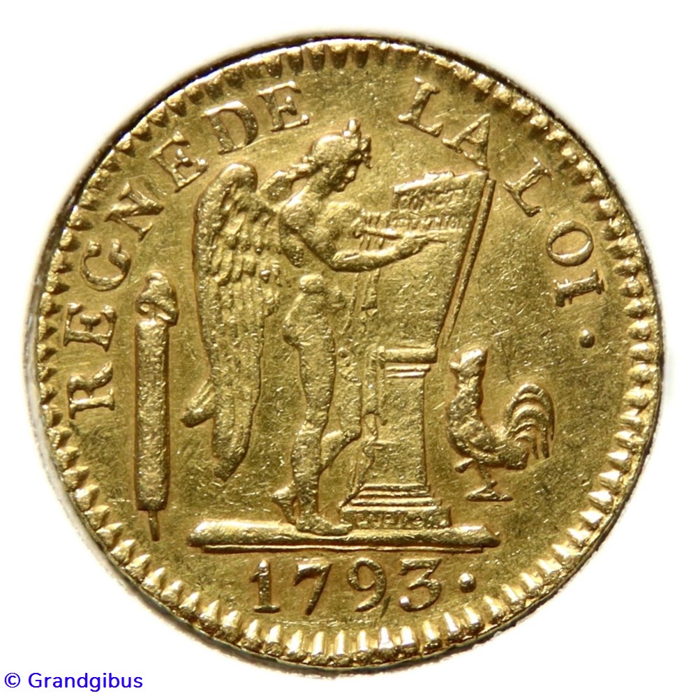 monnaies monde france 24 livres au genie 1793 republique francaise