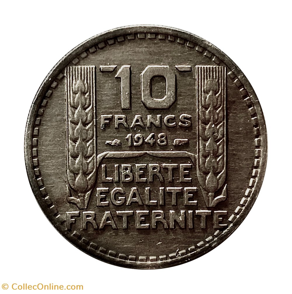 10 Francs Turin, petite tête - 1948 monnaies monde france 10 francs turin petite tete 1948