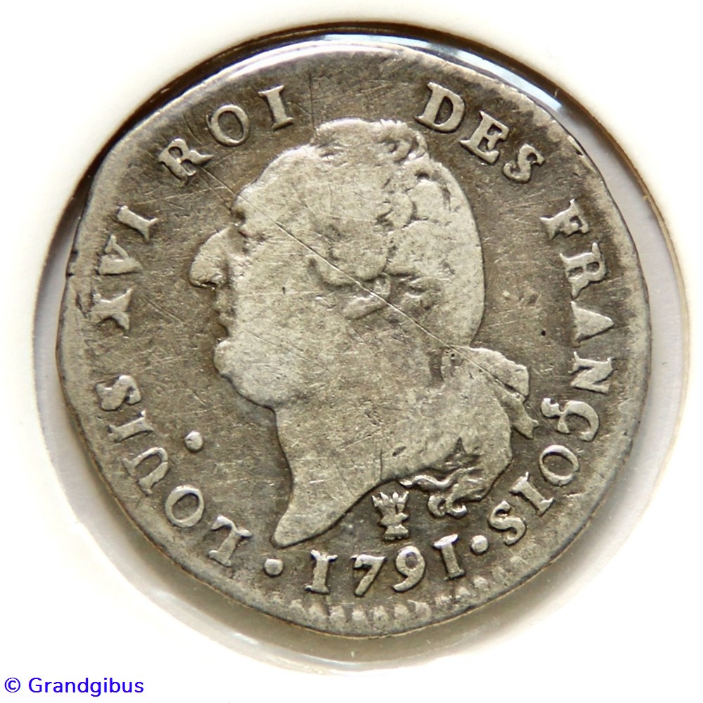 monnaies monde france louis xvi 1791 15 sols au genie