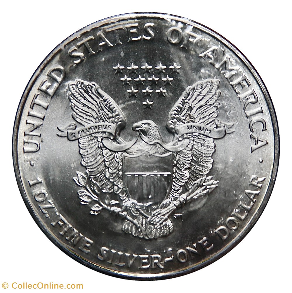 1 Dollar - Silver Eagle, 1995 (San Francisco ou West Point) monnaies monde etats unis 1 dollar silver eagle 1995 san francisco ou west point