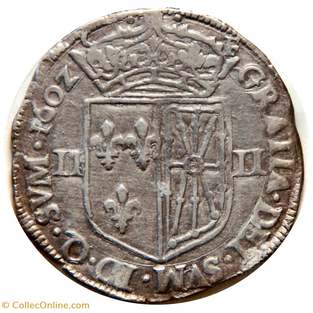 monnaies europe medievale france royales henri iv quart ecu 1602 saint palais