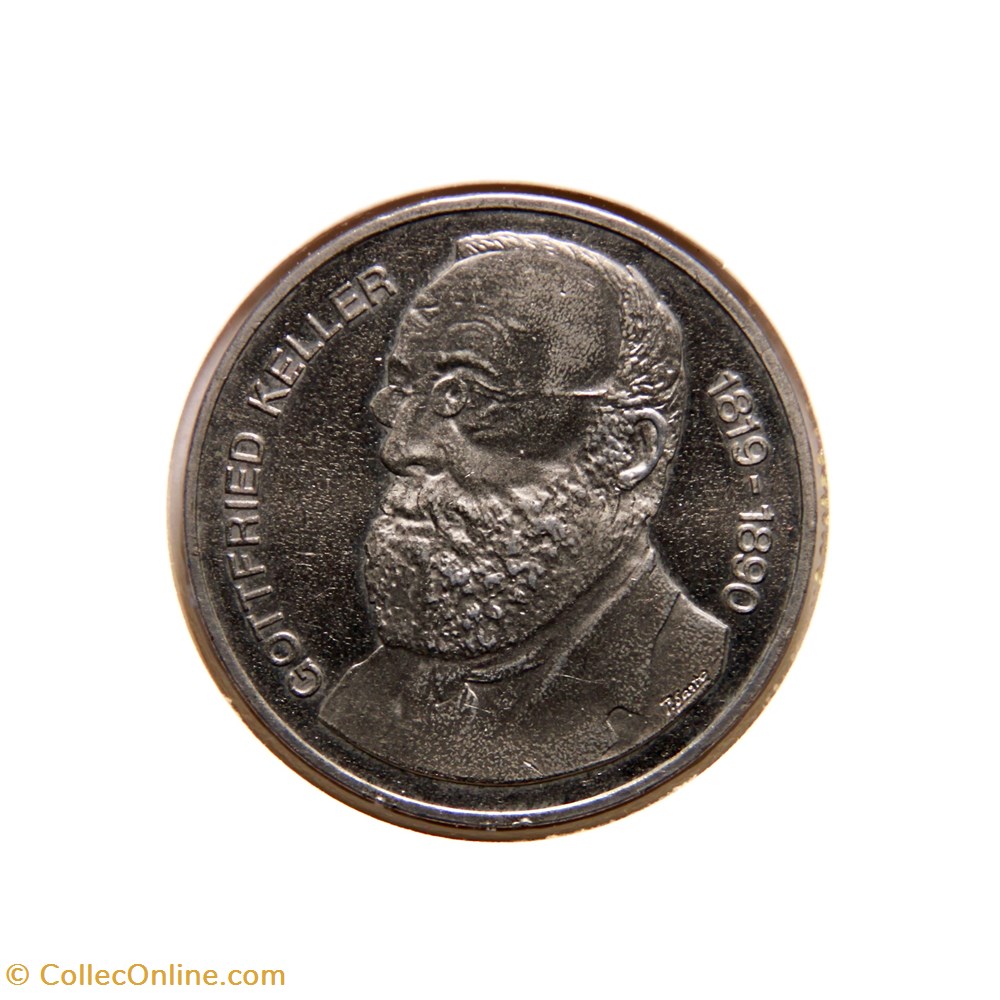 5 Francs 1990 B Gottfried Keller monnaies monde suisse 5 francs 1990 b gottfried keller