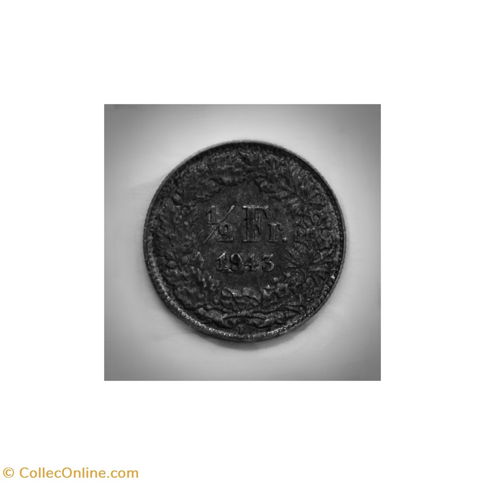 1/2 Franc 1943 B monnaies monde suisse 1 2 franc 1943 b