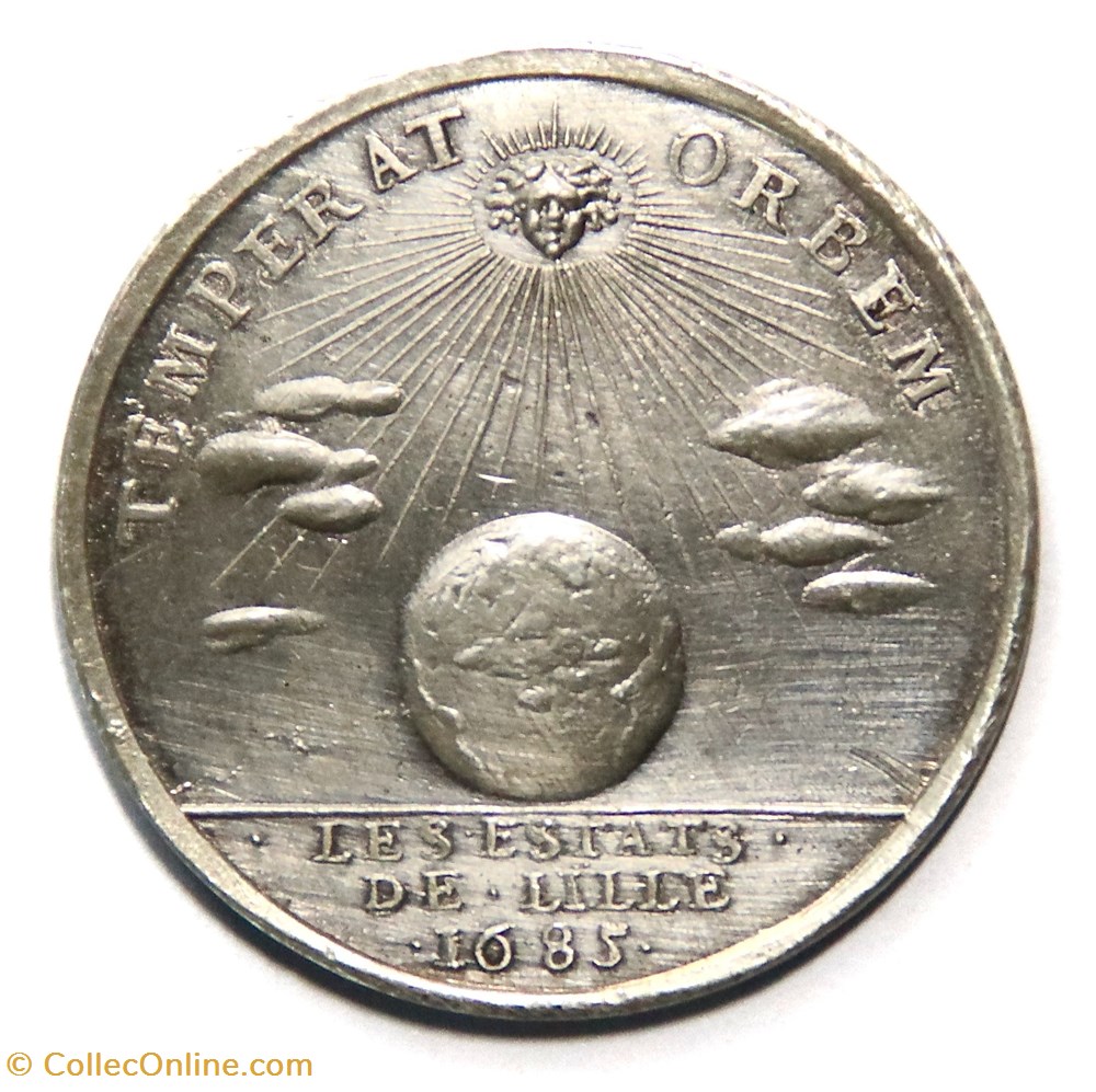 monnaies paranumismatique jetons poids louis xiv estats de lille 1685 argent