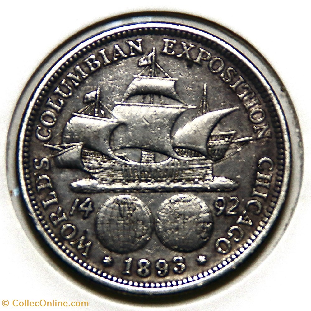 ½ Dollar - "Colombian Exposition", 1893. monnaies monde etats unis dollar colombian exposition 1893