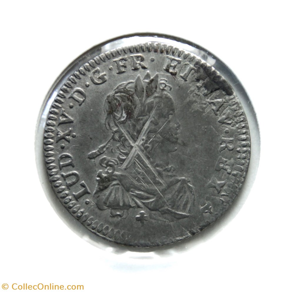 Louis XV 1721W Sixième d'écu de France monnaies europe medievale royales louis xv 1721w sixieme ecu de france
