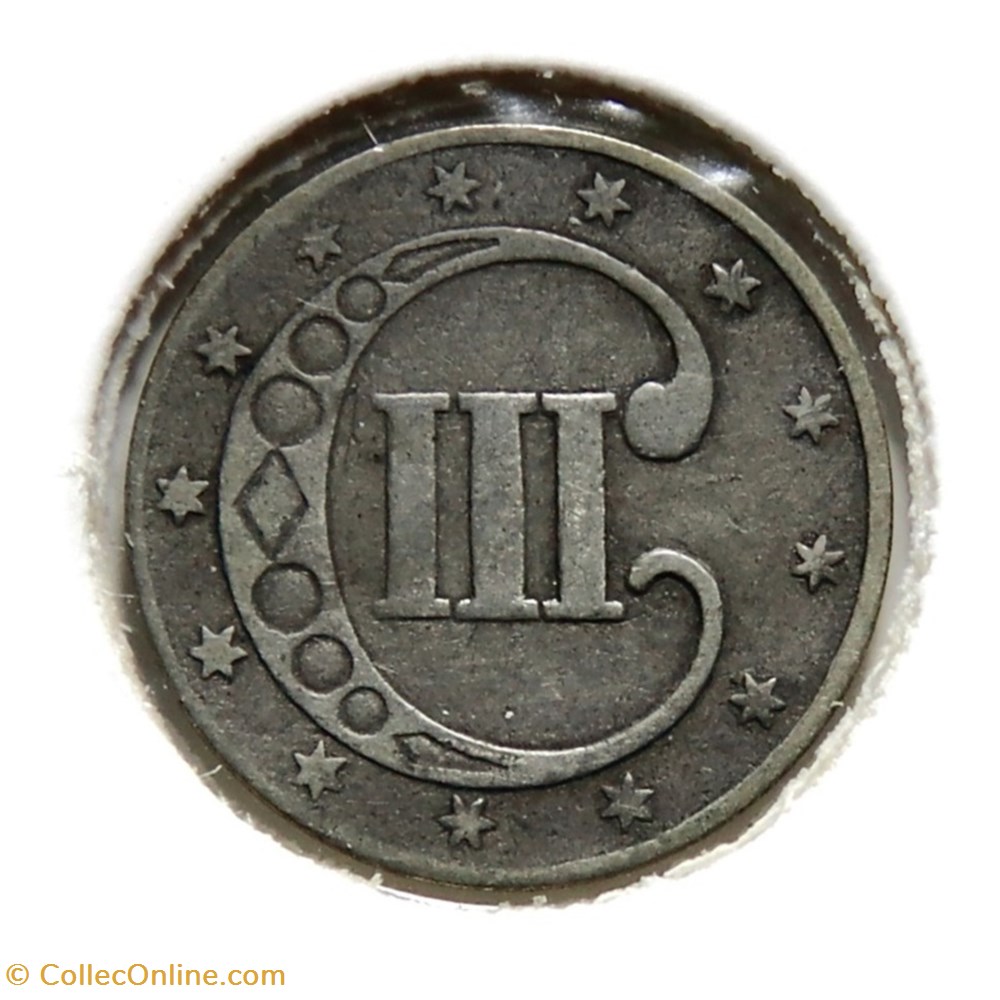 3 Cents - 1er type, 1853 monnaies monde etats unis 3 cents 1er type 1853