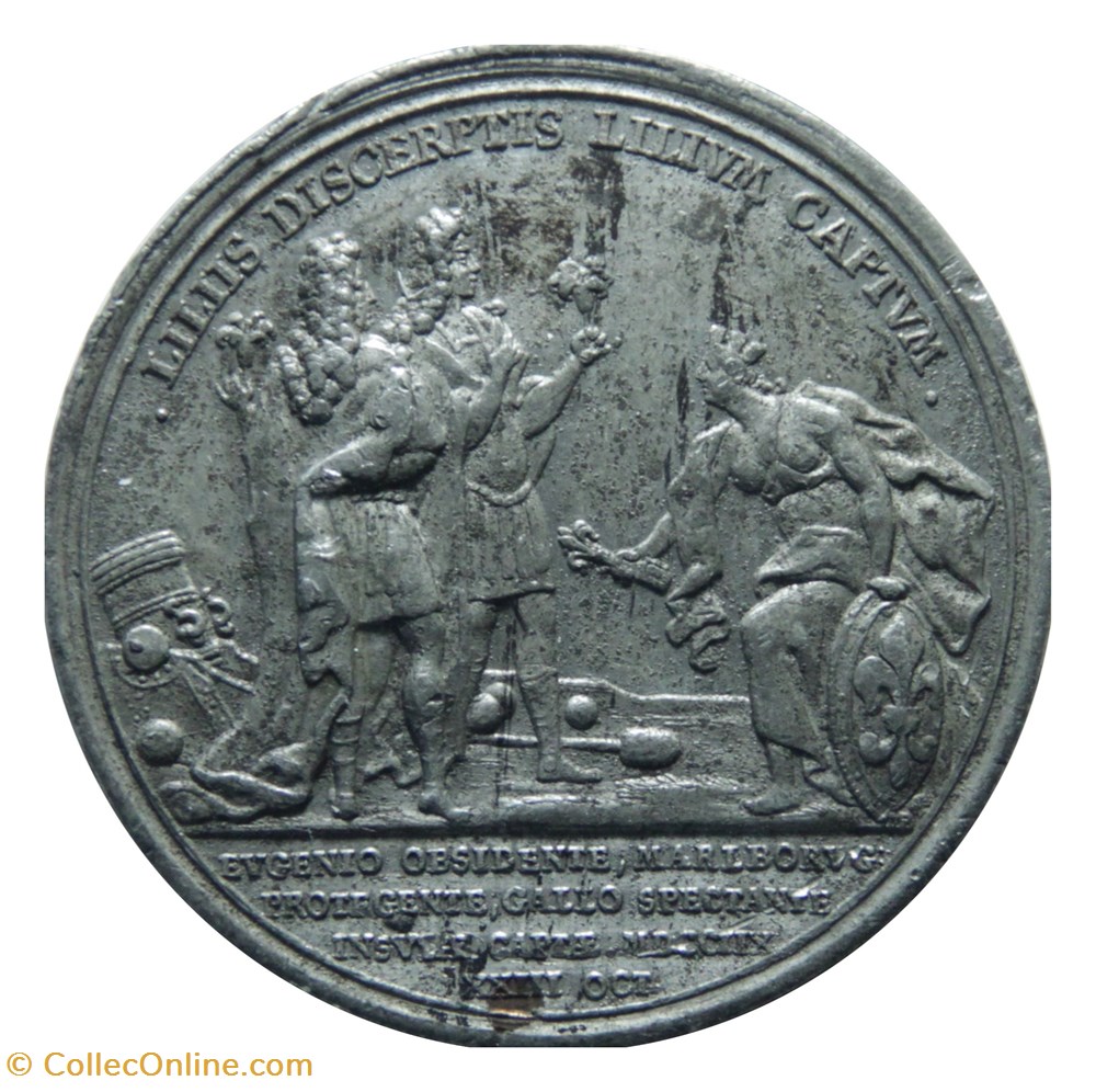 Siège de Lille - Médaille de la prise de Lille monnaies paranumismatique jetons poids siege de lille medaille de la prise de lille