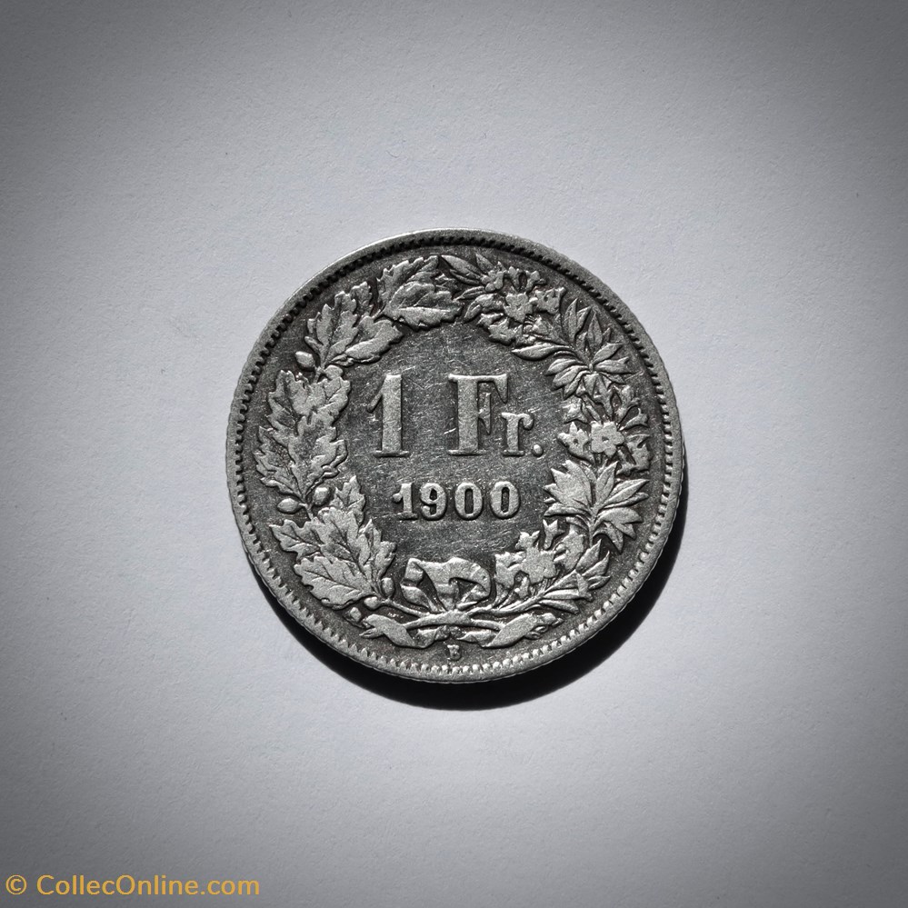 1 Franc 1900 B Helvetia debout monnaies monde suisse 1 franc 1900 b helvetia debout