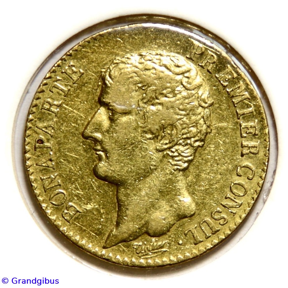 monnaies monde france 20 fr republique francaise an 12 a bonaparte premier consul
