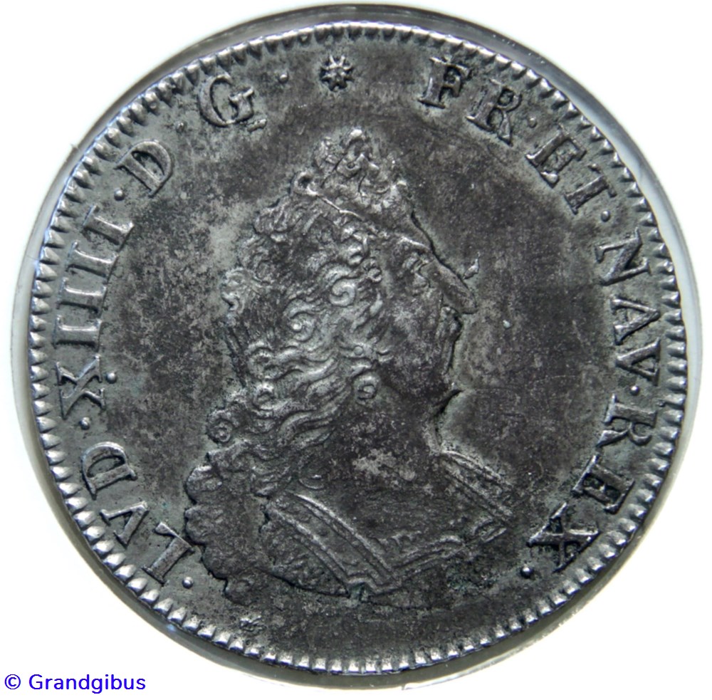 Demi-écu de Flandre aux insignes 1705W monnaies europe medievale france royales demi ecu de flandre aux insignes 1705w