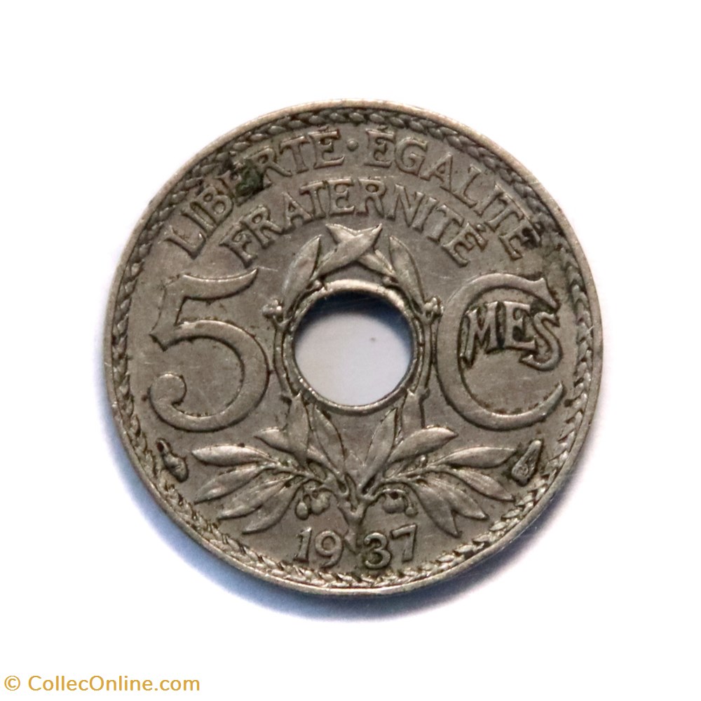 monnaies monde france 5 centimes lindauer 1937 petit module