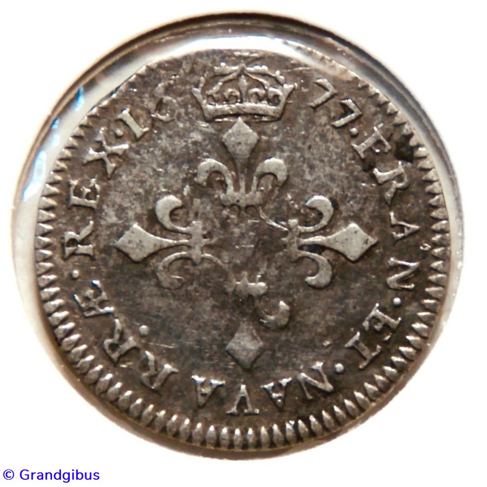 4 Sols "des traitants" 1677A monnaies europe medievale france royales 4 sols des traitants 1677a