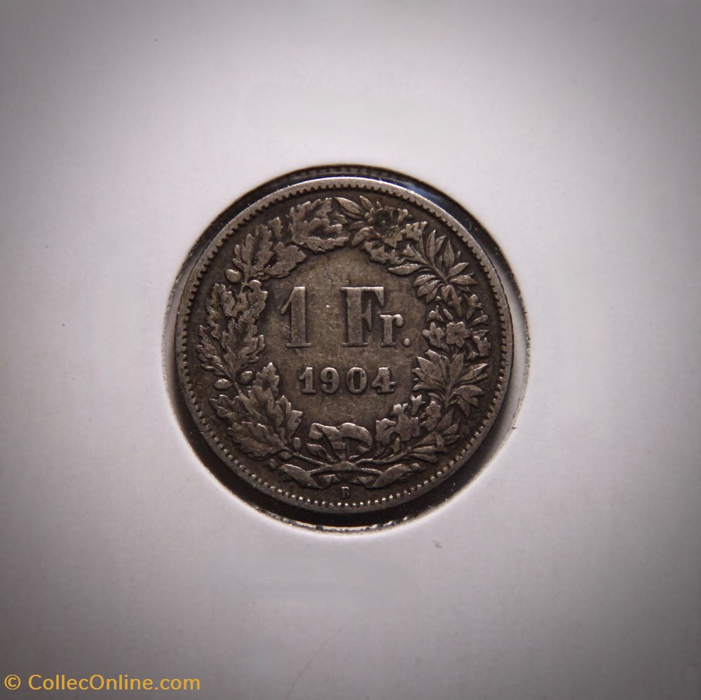 1 Franc 1904 B Helvetia debout monnaies monde suisse 1 franc 1904 b helvetia debout
