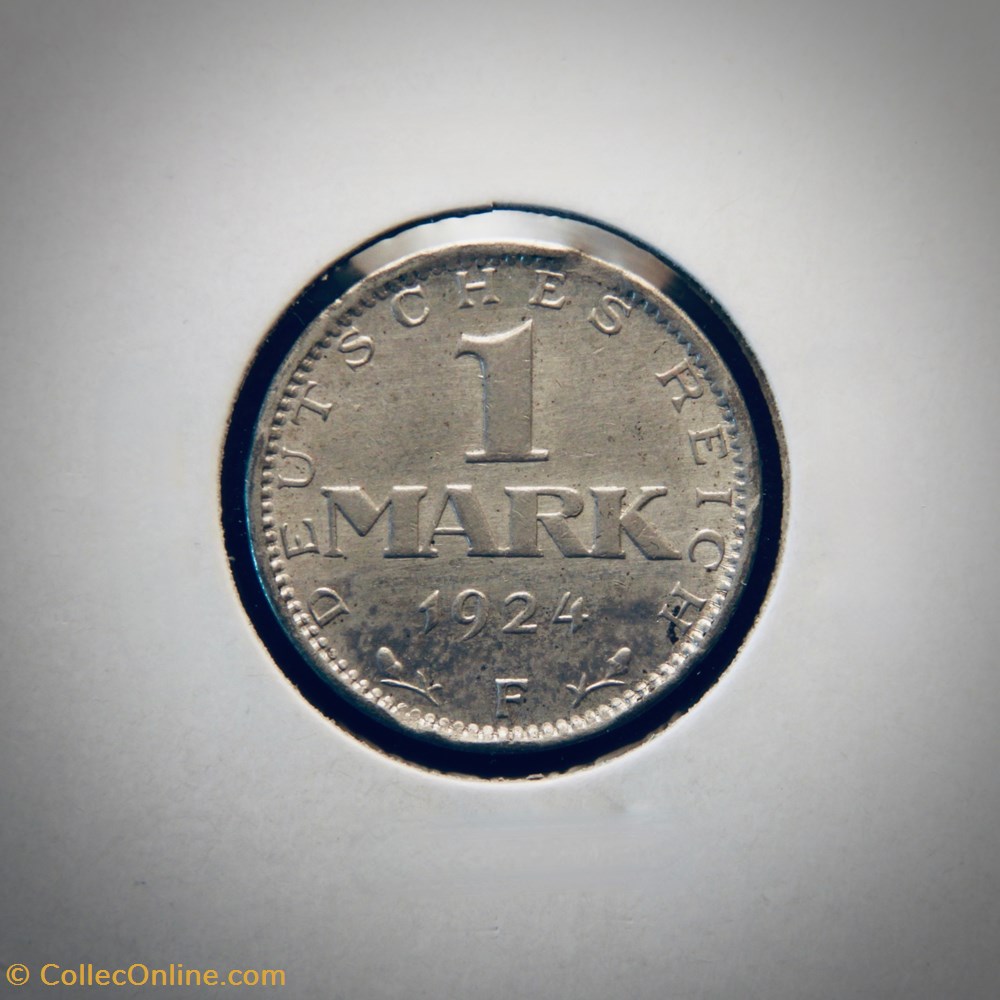 1 Mark 1924 F monnaies monde allemagne 1 mark 1924 f