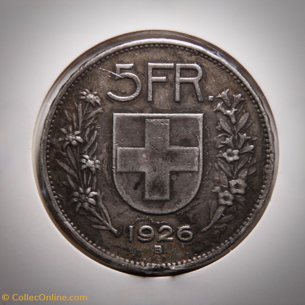 5 Francs 1926 B Berger (G.M) monnaies monde suisse 5 francs 1926 b berger g m