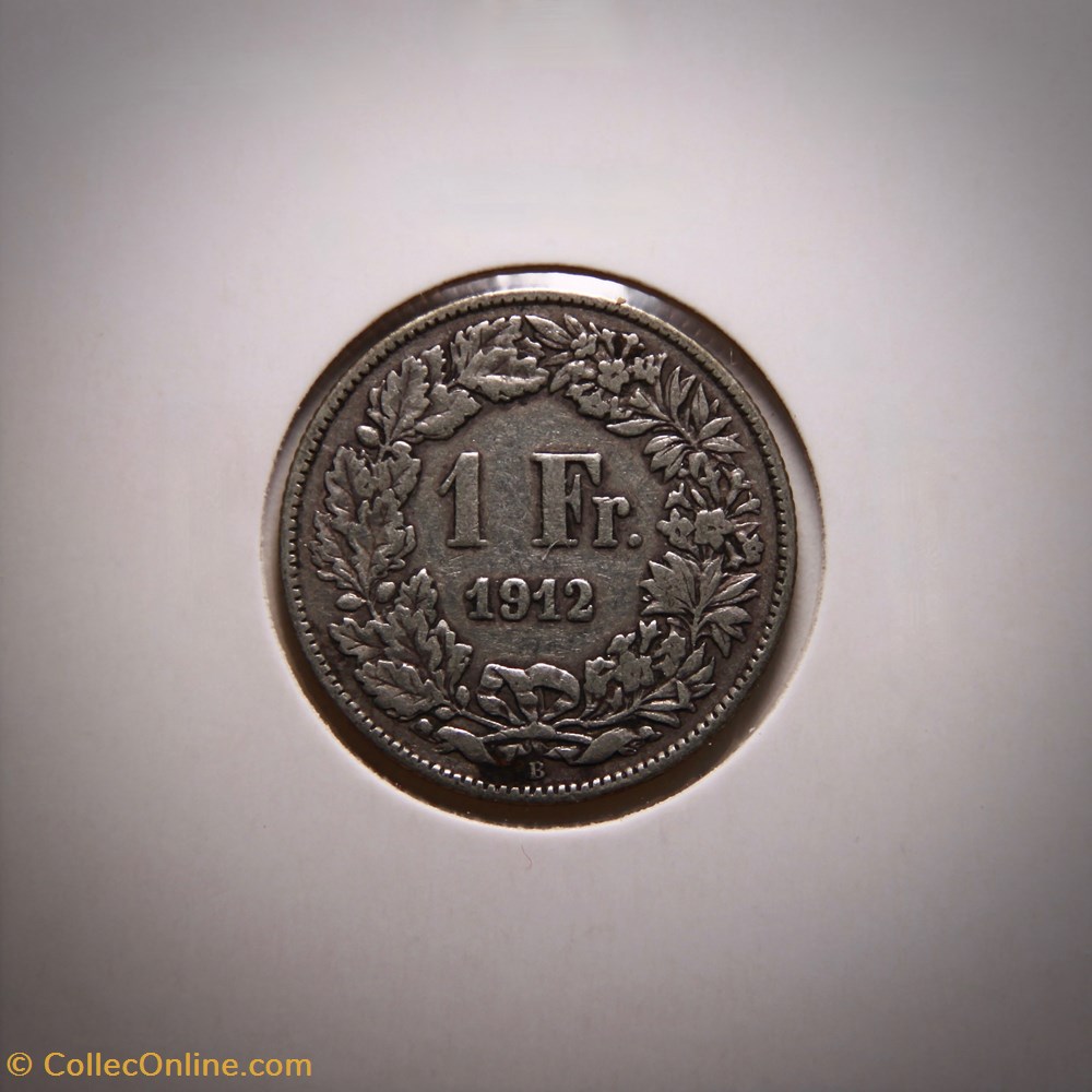 1 Franc 1912 B Helvetia debout monnaies monde suisse 1 franc 1912 b helvetia debout