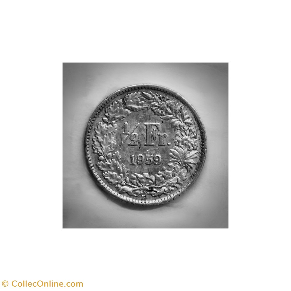 1/2 Franc 1959 B monnaies monde suisse 1 2 franc 1959 b