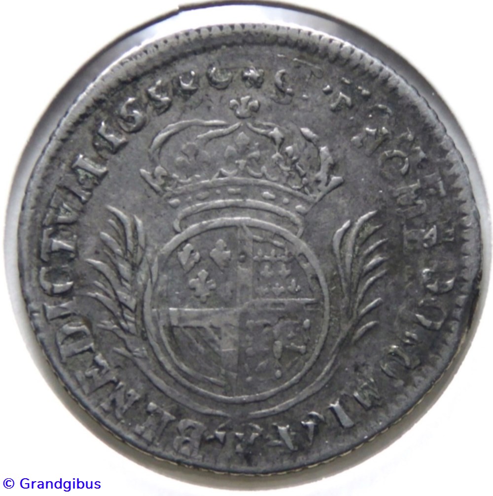 Huitième d'écu de Flandre aux palmes 1698W monnaies europe medievale france royales huitieme ecu de flandre aux palmes 1698w