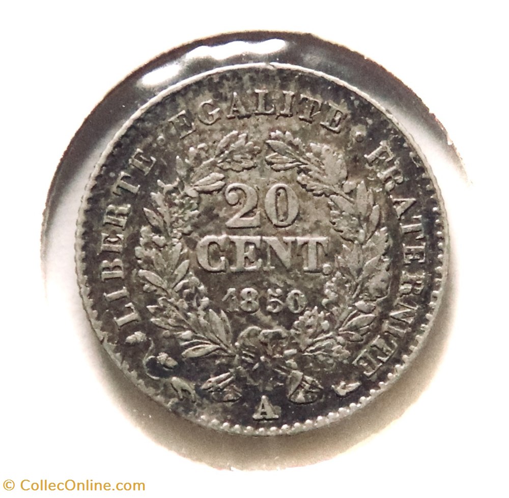 monnaies monde france 20 centimes ceres 1850 2eme republique