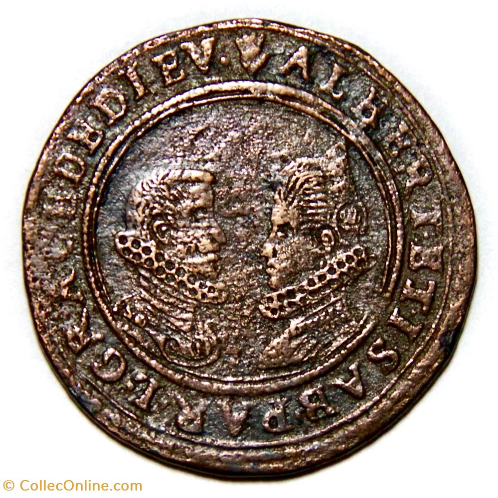 Albert & Isabelle. 1601, Cuivre. monnaies paranumismatique jetons poids albert isabelle 1601 cuivre