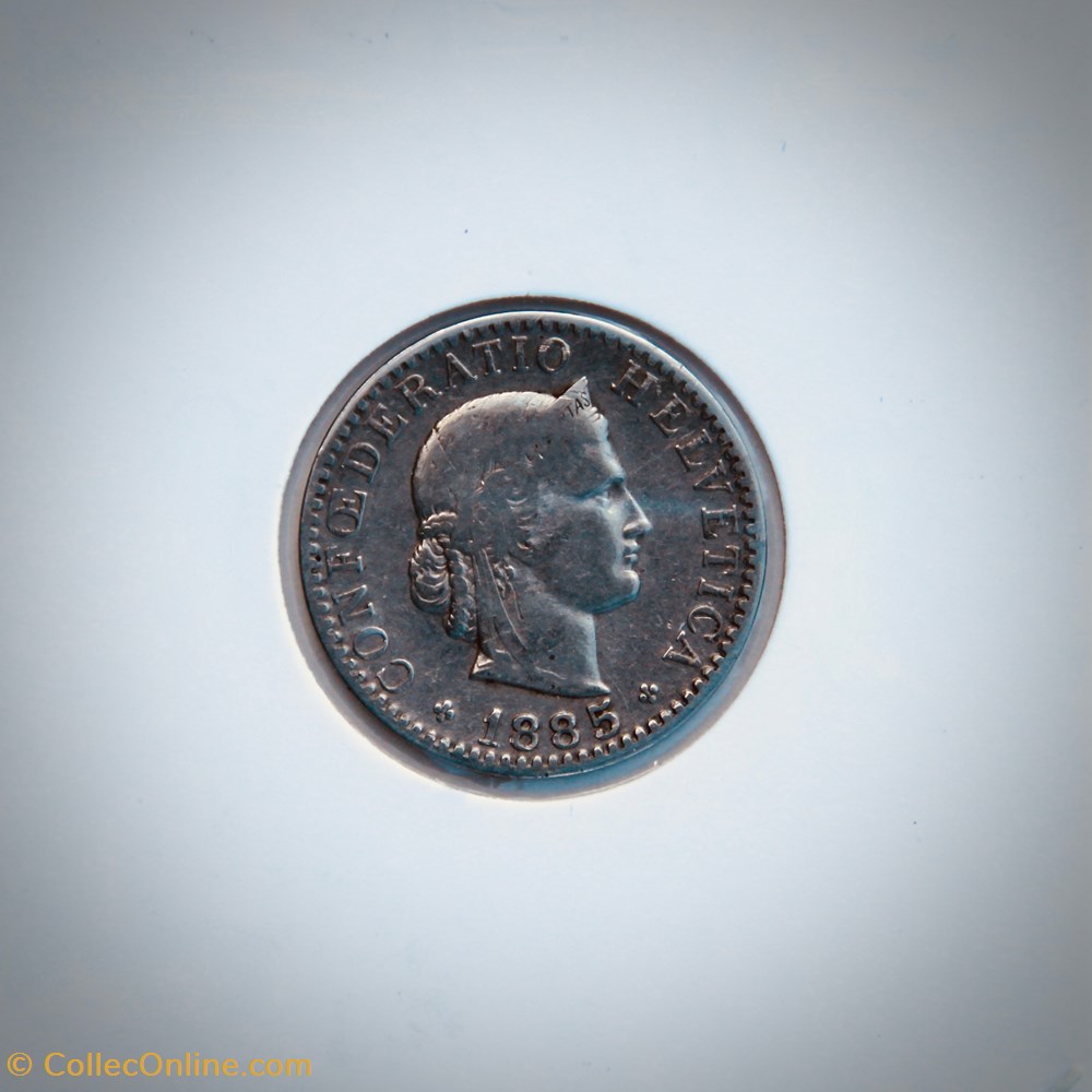 20 Centimes Libertas 1885 B monnaies monde suisse 20 centimes libertas 1885 b