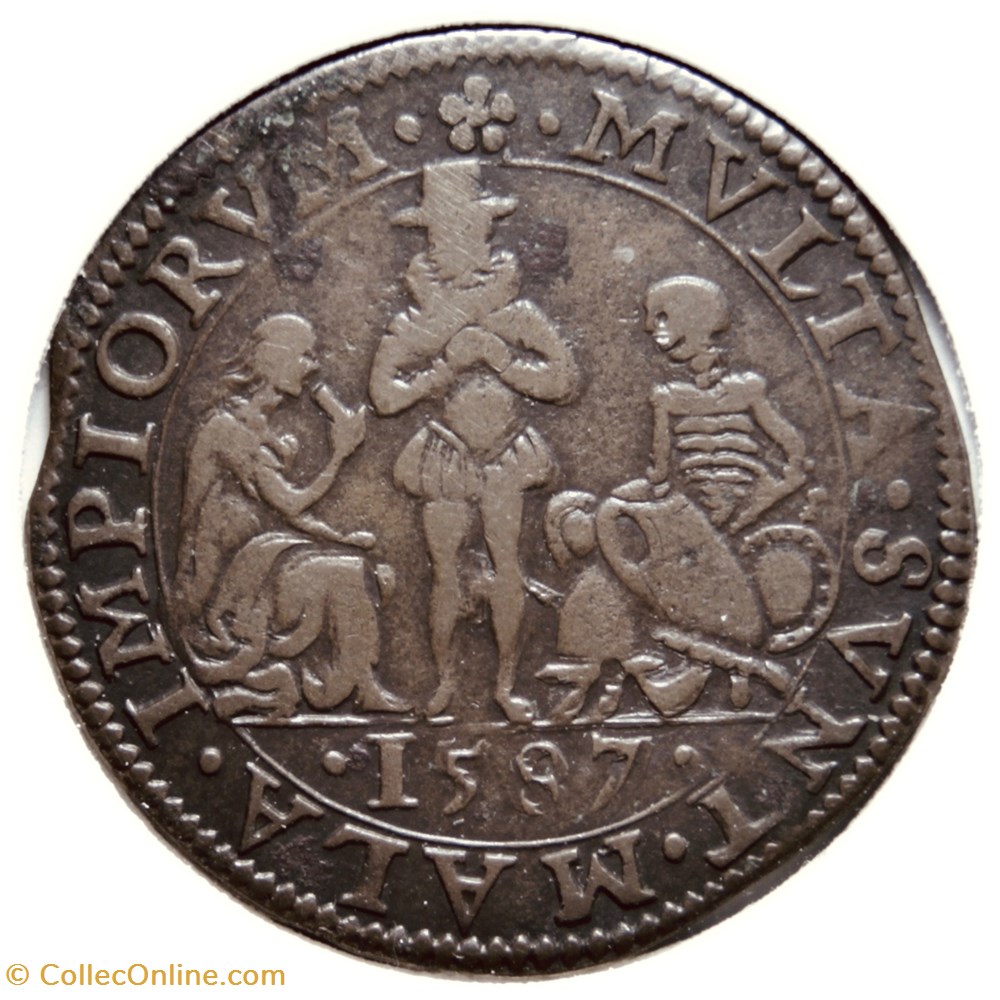 Dix-sept Provinces. 1587, Cuivre. Famine dans l'Artois monnaies paranumismatique jetons poids dix sept provinces 1587 cuivre famine dans artois